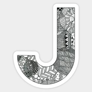 Zentangle J Sticker